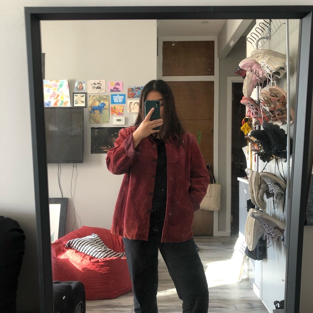 Style & Co. red leather jacket